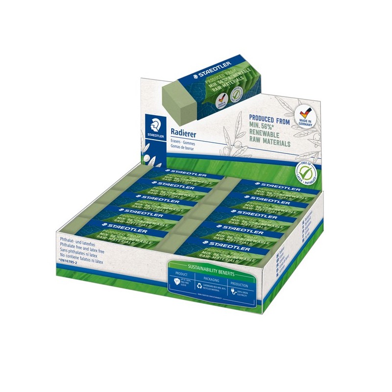 Box 20 gomme Eco 526 65x23x13mm per matita Staedtler